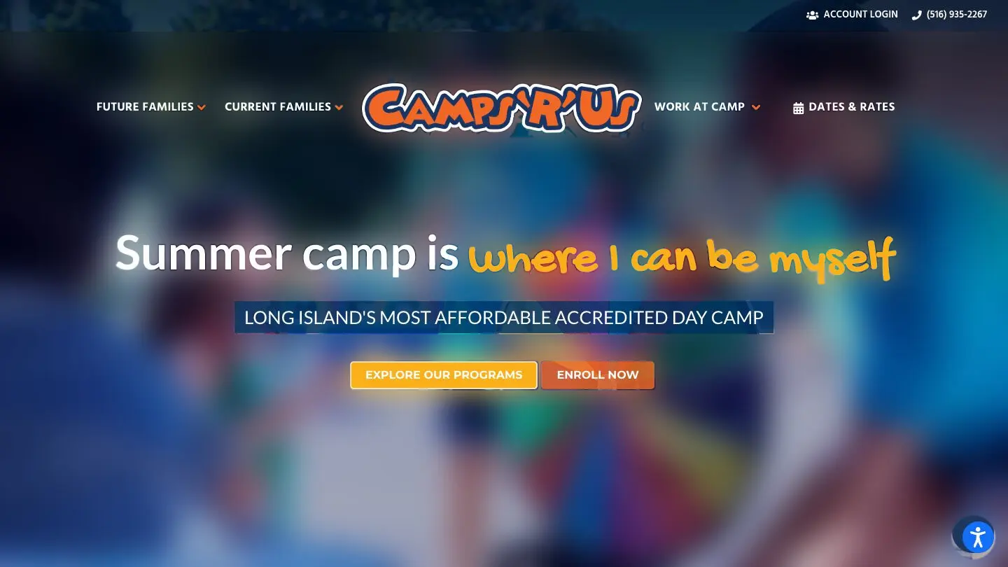 Camps 'R' Us website