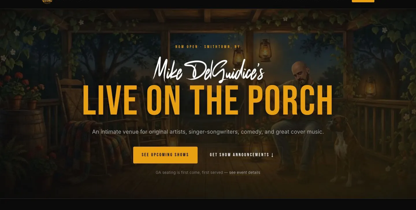 Live On The Porch website