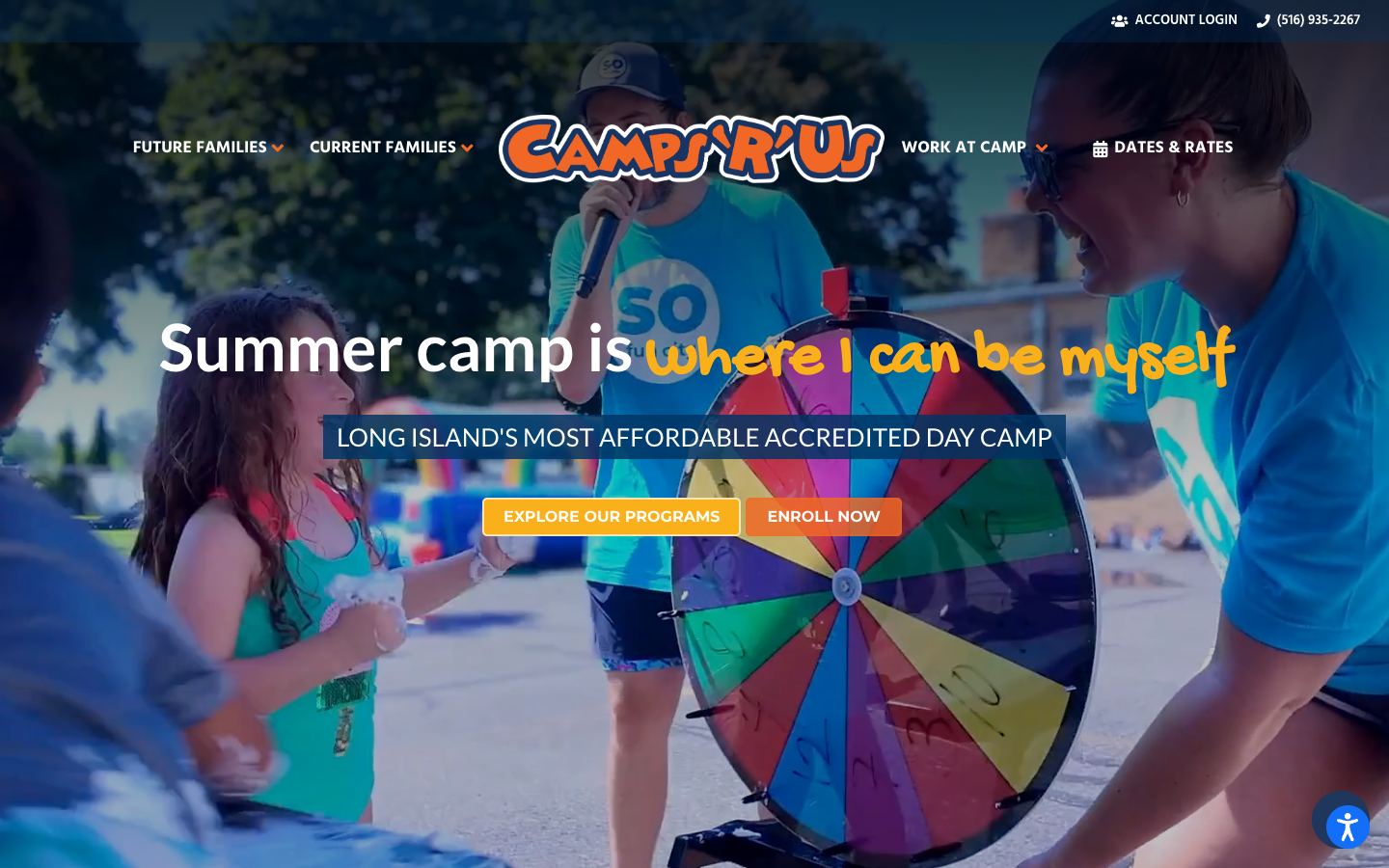 Camps 'R' Us website