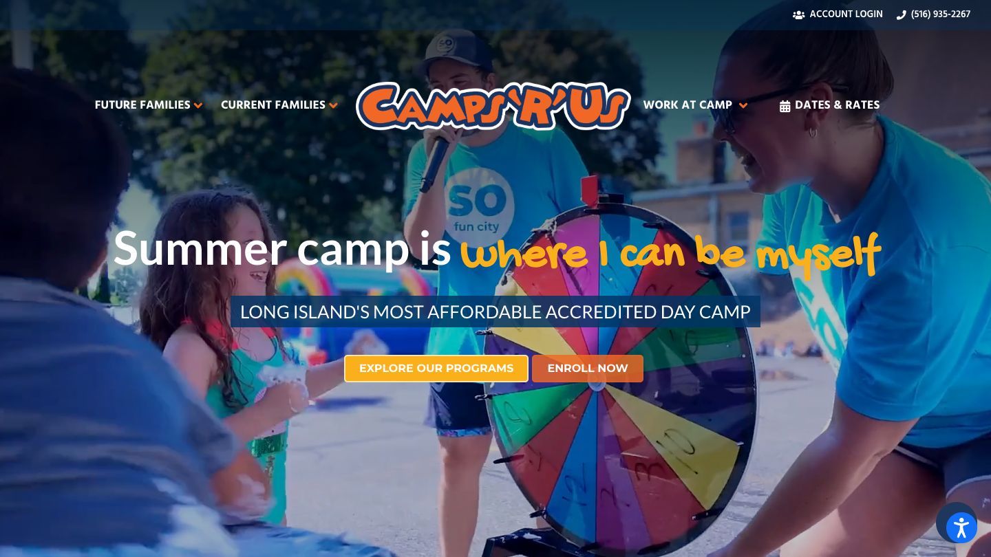 Camps 'R' Us website