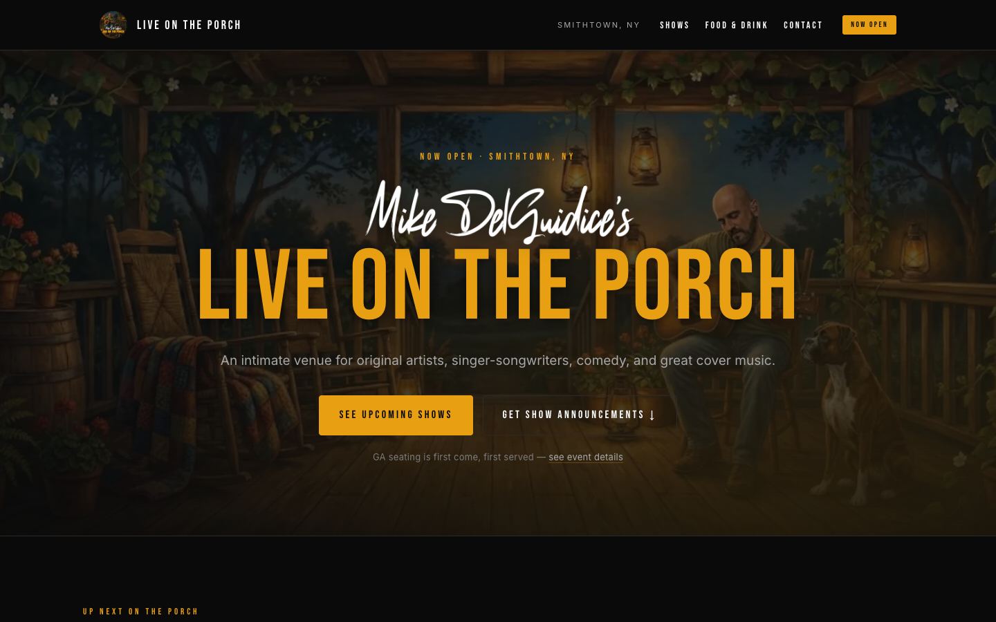 Mike DelGuidice's Live On The Porch website